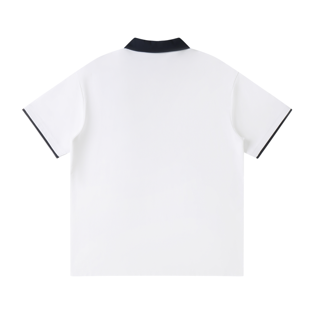 Contrast Collar Raglan Polo Shirt