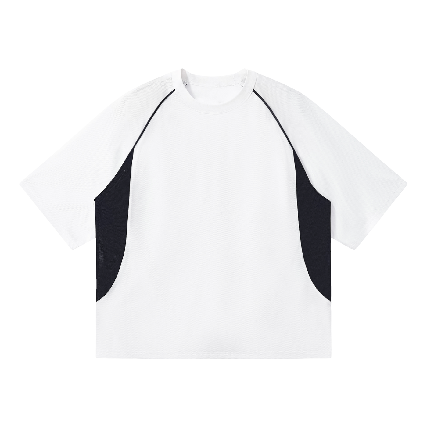 Contrast Piping Panel Raglan T-Shirt