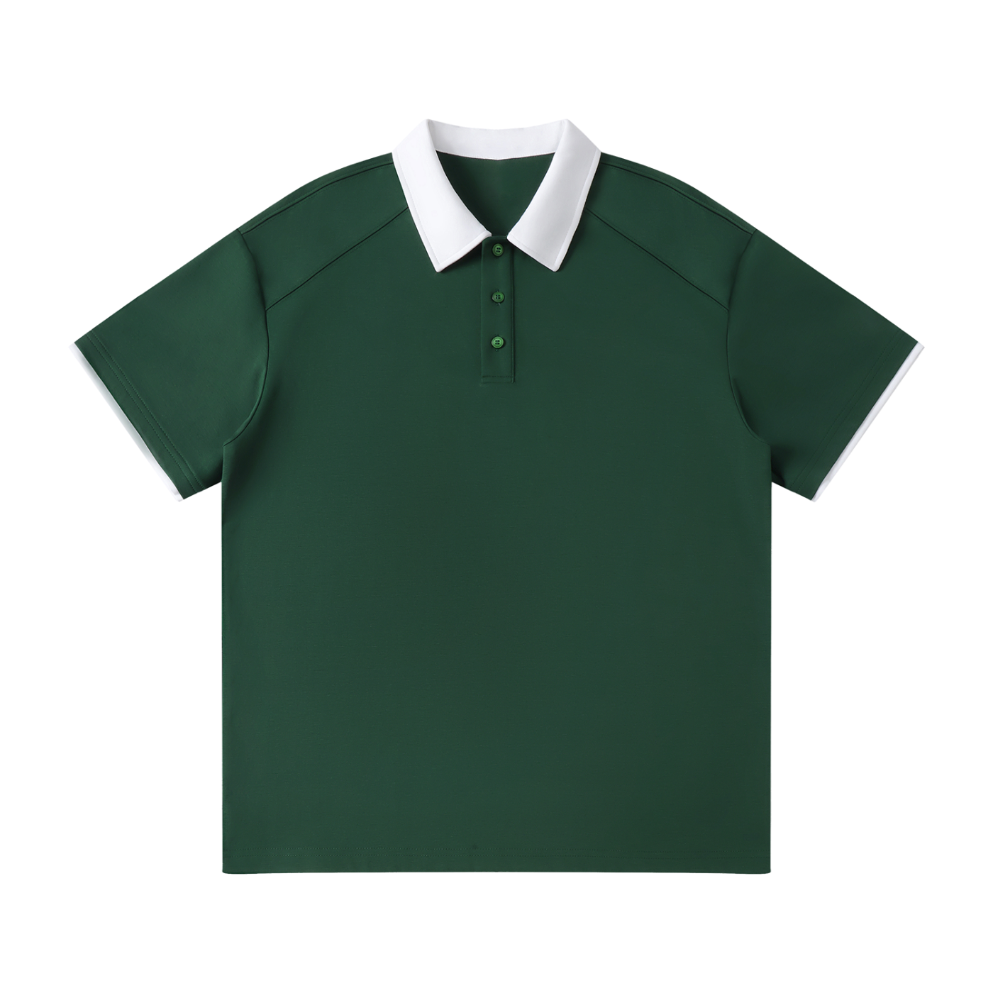 Contrast Collar Raglan Polo Shirt