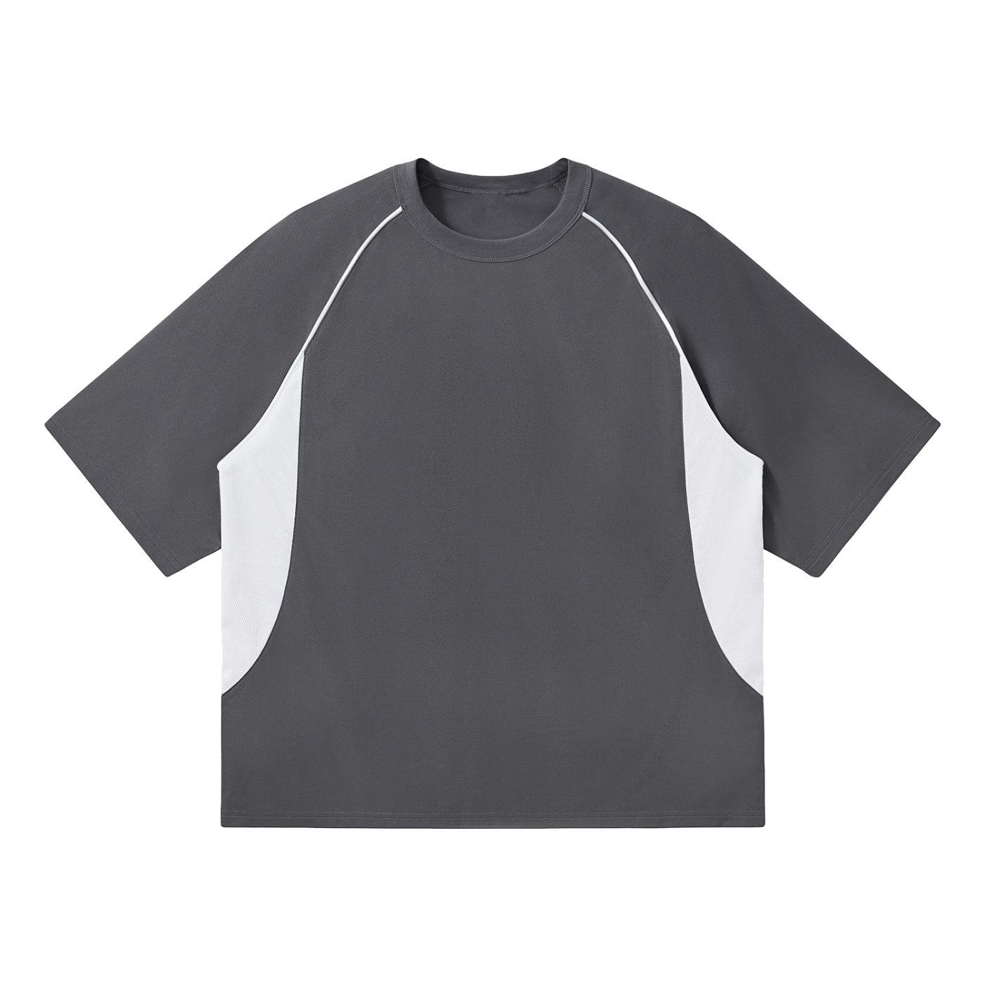 Contrast Piping Panel Raglan T-Shirt