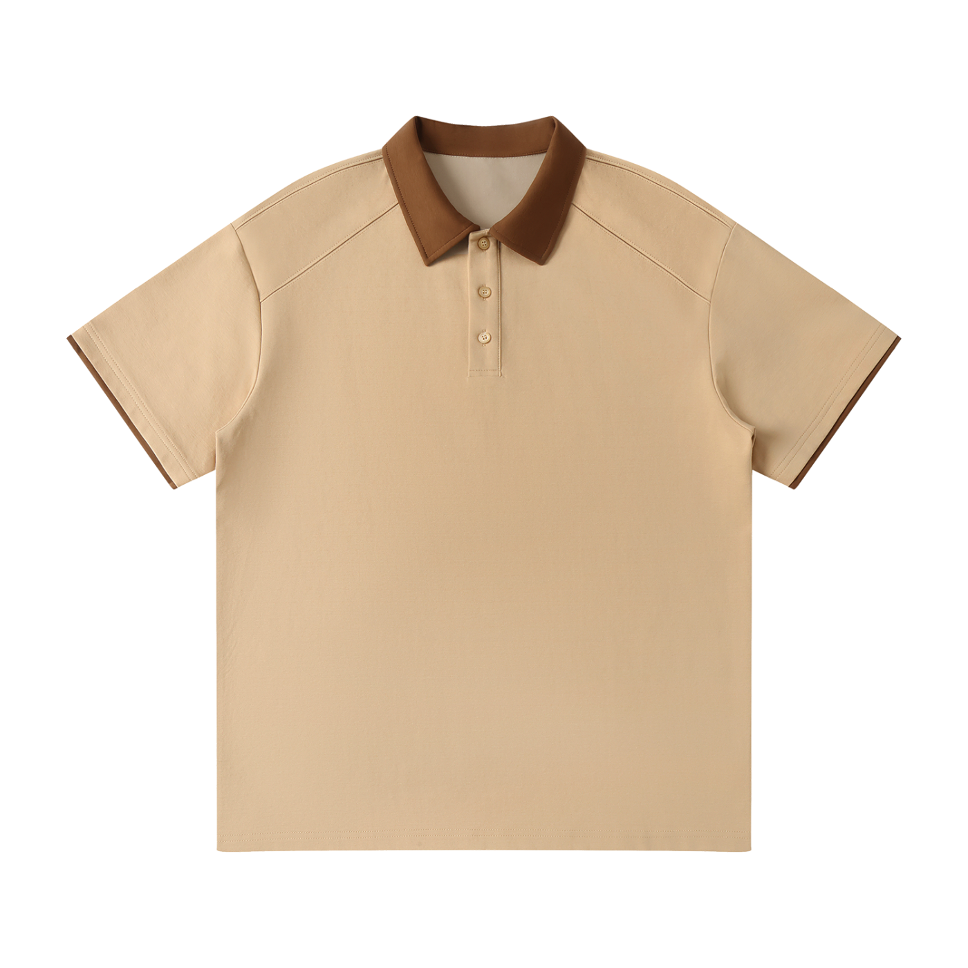 Contrast Collar Raglan Polo Shirt