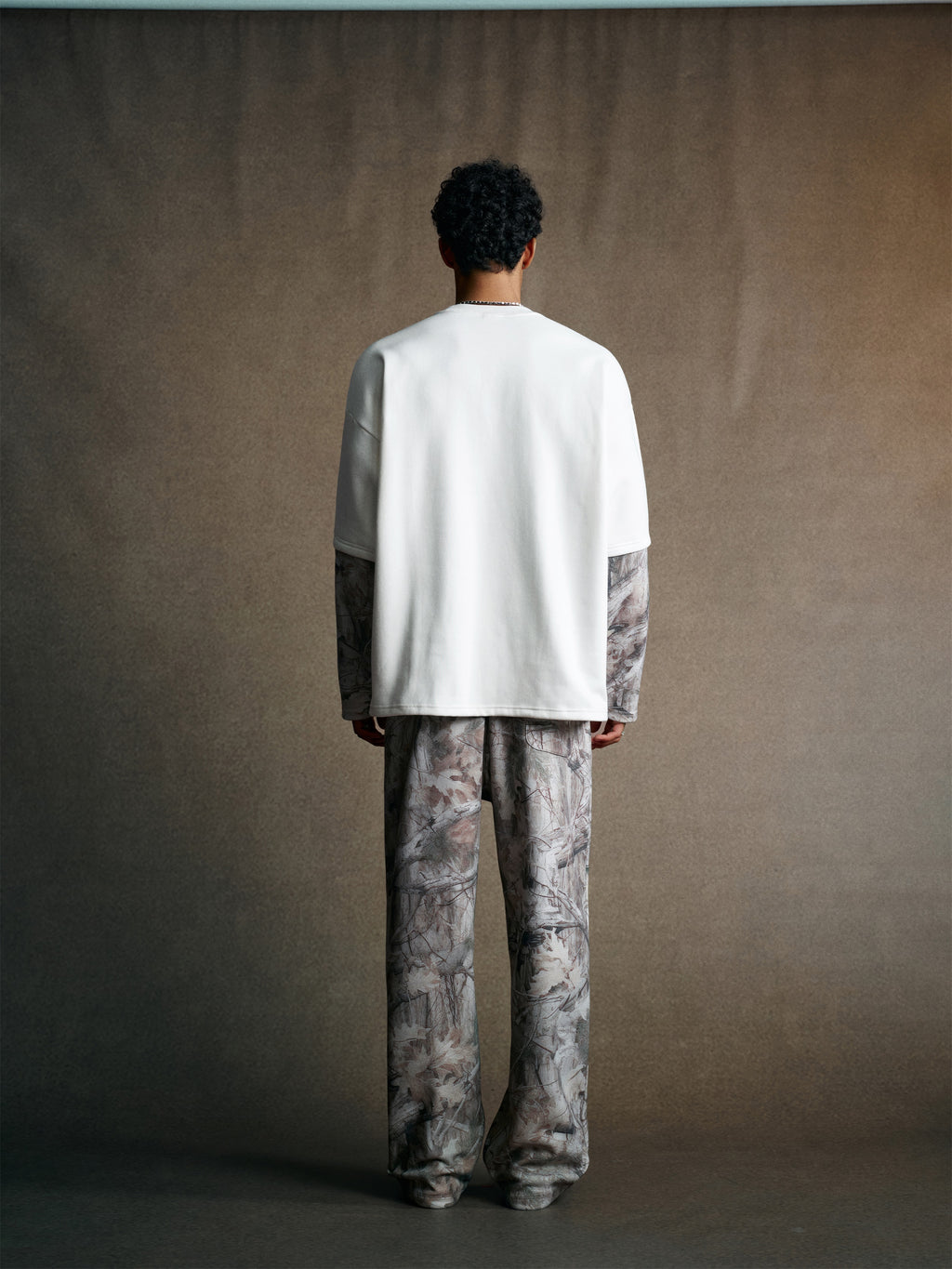 340GSM Men’s Heat Transfer Desert Camouflage Layered Look Long-Sleeve Branch Camouflage