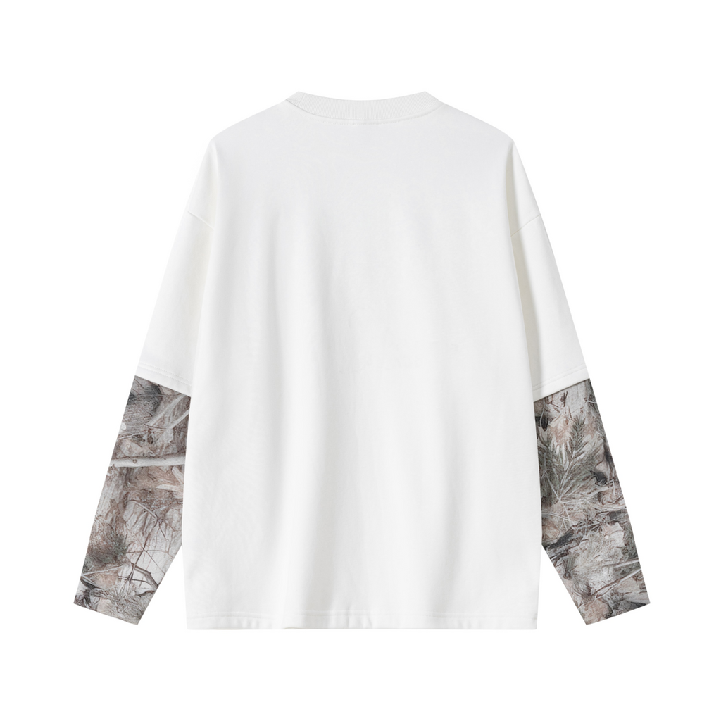 340GSM Men’s Heat Transfer Desert Camouflage Layered Look Long-Sleeve Branch Camouflage