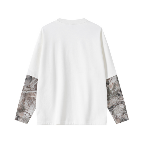 340GSM Men’s Heat Transfer Desert Camouflage Layered Look Long-Sleeve Branch Camouflage
